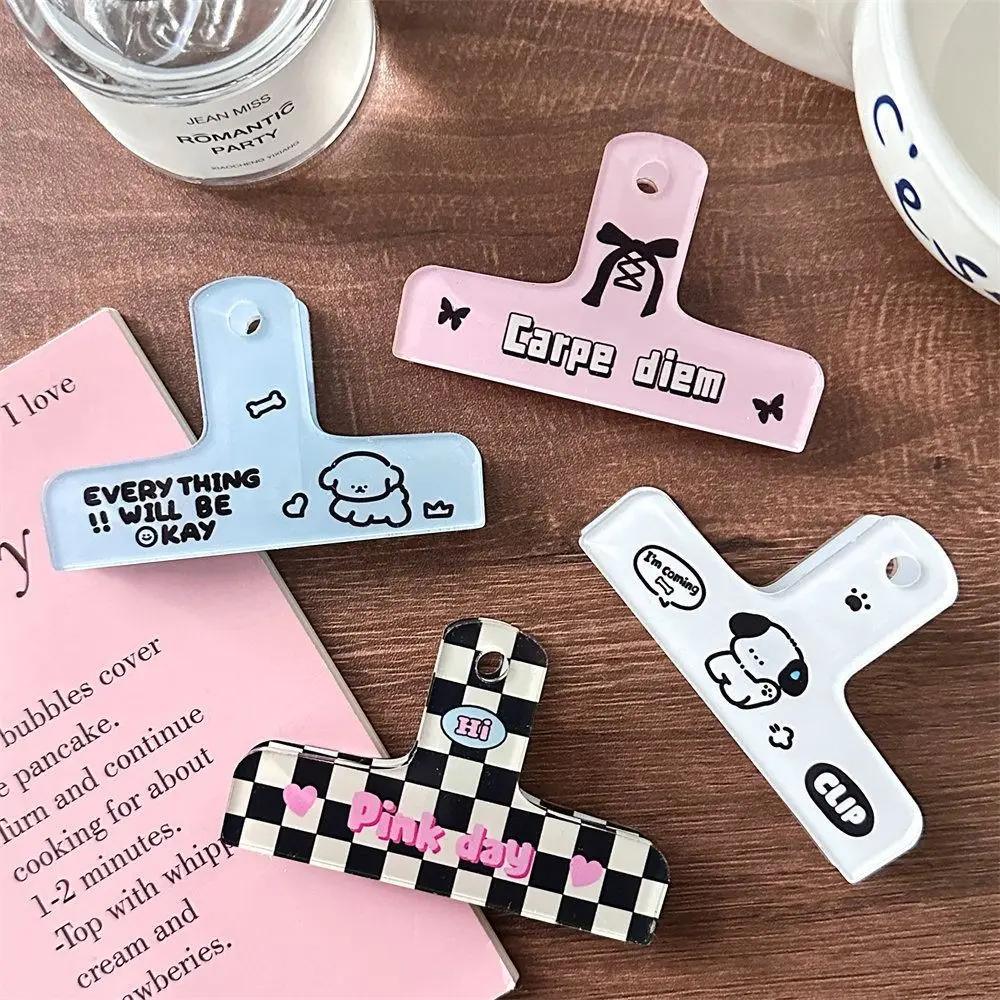 Hand Account Storage Clip Cute Long Tail Clip Acrylic Minimalist Binder Clip Simple Portable Paper Clips Student