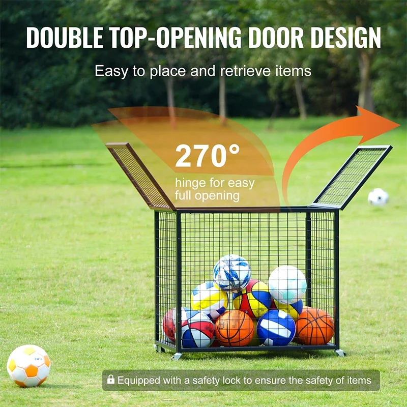 2026 Multi-layer Detachable Metal Ball Storage Cage Vertical Rack for Basketball Football Volleyball