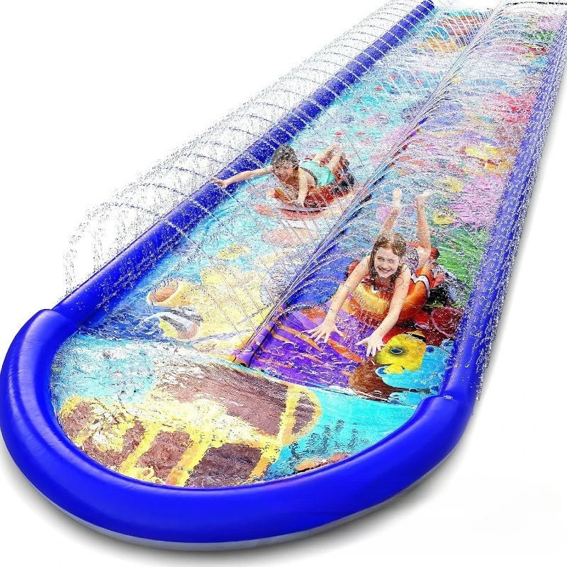 

Pair Skating Waterway Outdoor Grass Swimming Surfboard Toys PVC Inflatable Lawn Water Spray Water Skiing