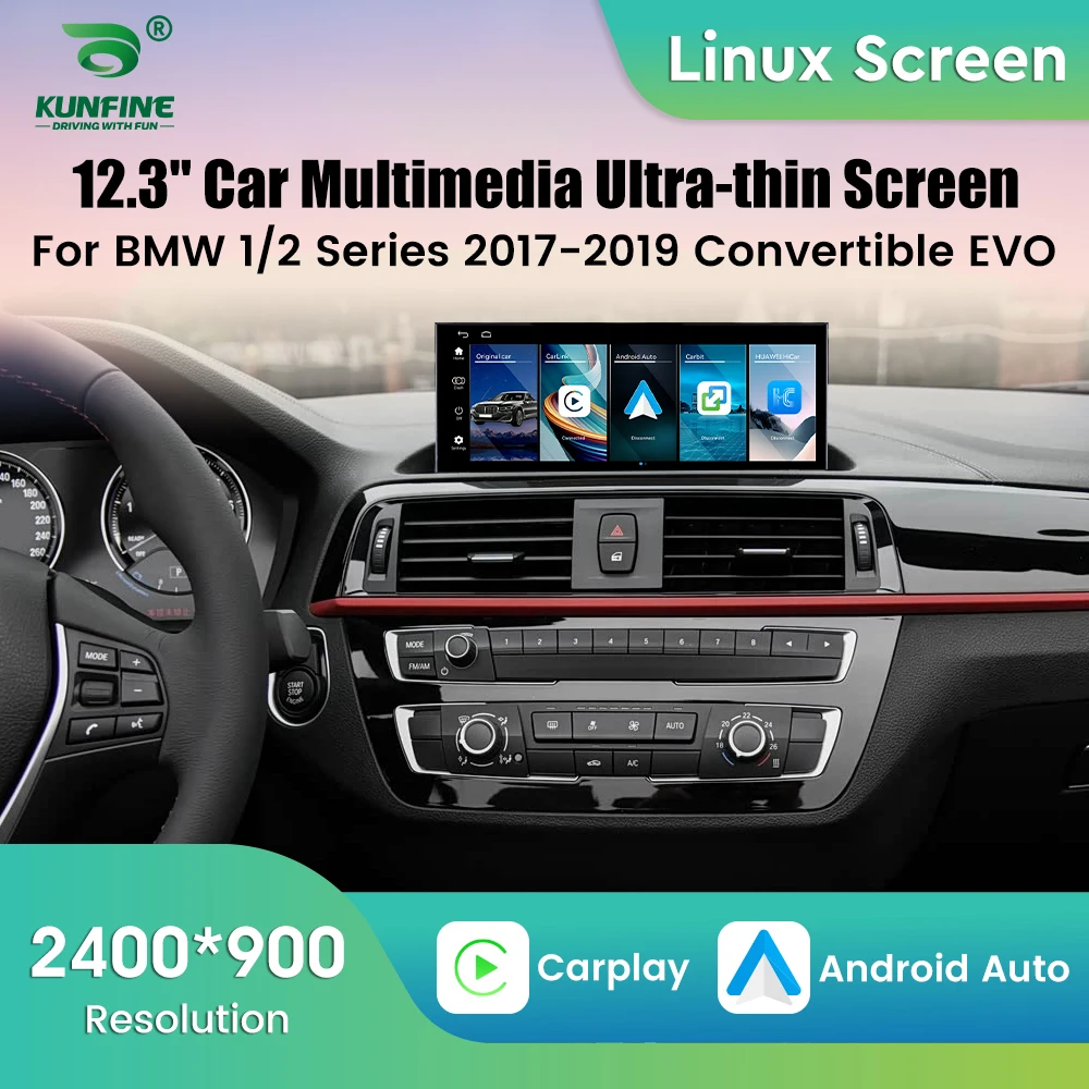 For BMW 1 Series 2 Series 2017-2019 EVO Convertible Linux Car Radio Multimedia Player GPS Navigation Wireless Carplay 12.3Inch