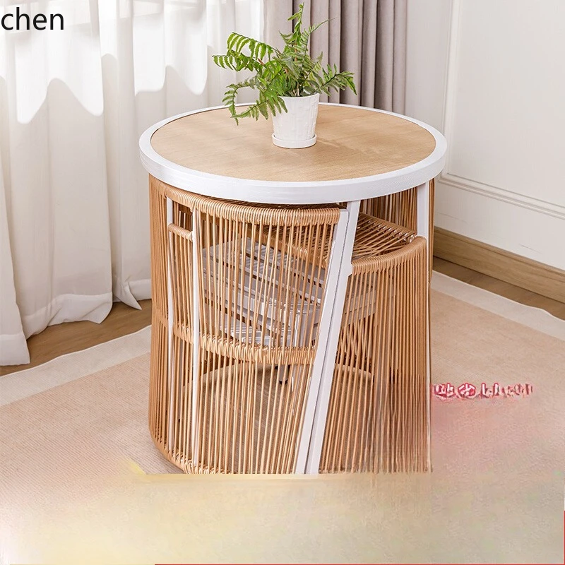 balcony table and chairs household leisure tea table rattan chair combination small apartment one table and two chairs