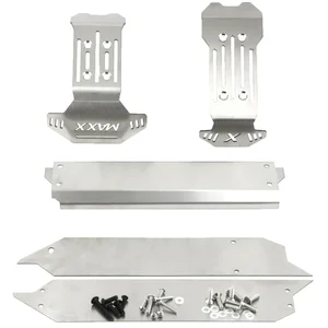 Edelstahl- und Heck-Stahl-Front-Beschützer-Chassis, Skidplattenpanzer für Traxxas 1/10, Maxx v2.0 W, Widemaxx, Monster Truck-89086-4, 5pcs 8 Hauptverkaufskidplatten -Traxxas Maxx - №6