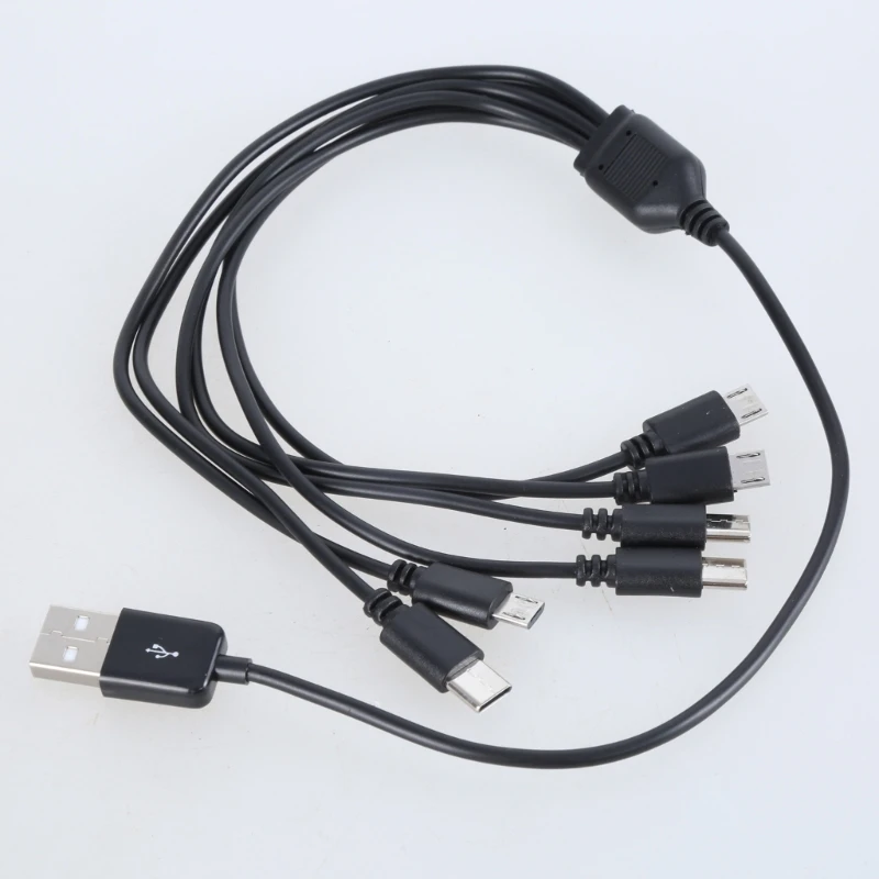 50cm/150cm Travel USB Charging Solution Power Cable Cord with 3xUSB 5Pin and 3xType C Outputs for Multiple Devices