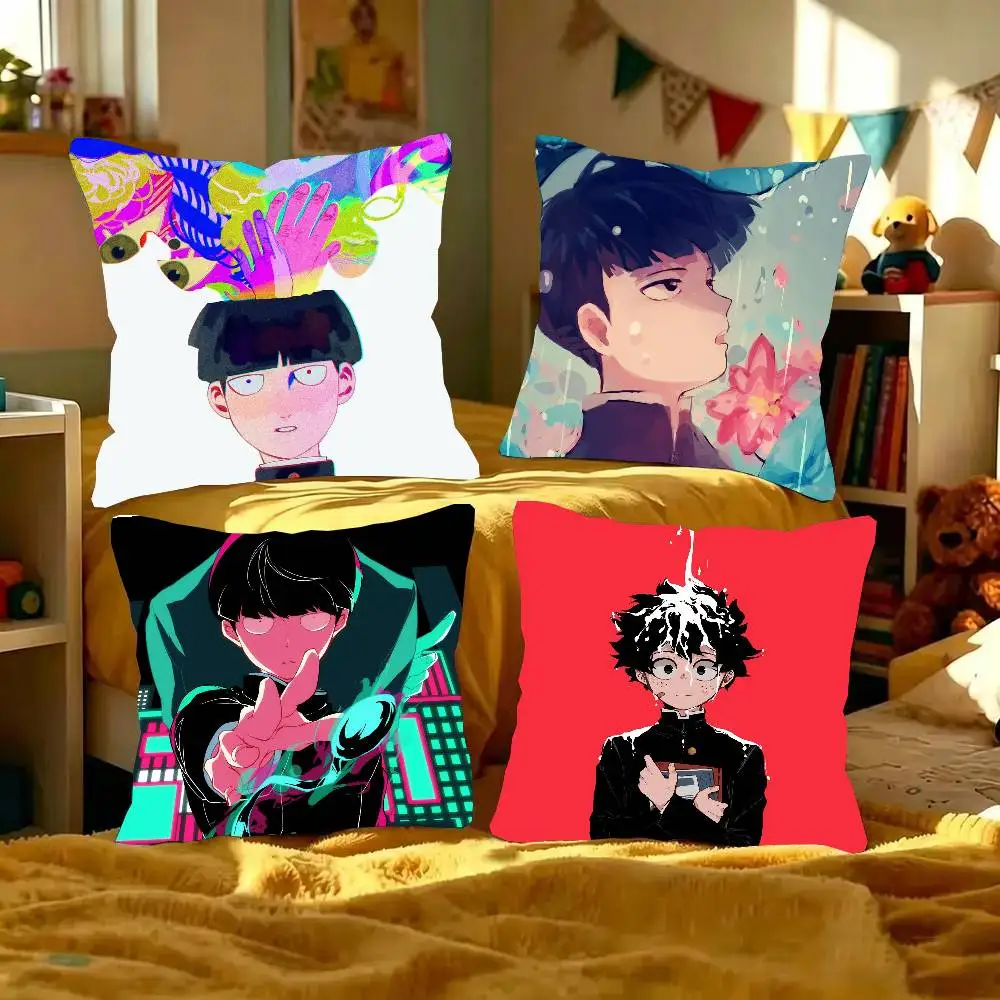 Shigeo Kageyama Manga Mob Psycho 100 Pillow Case Fashion Square Pillowcase Bedroom Sofa Room Ins Decoration Leisure