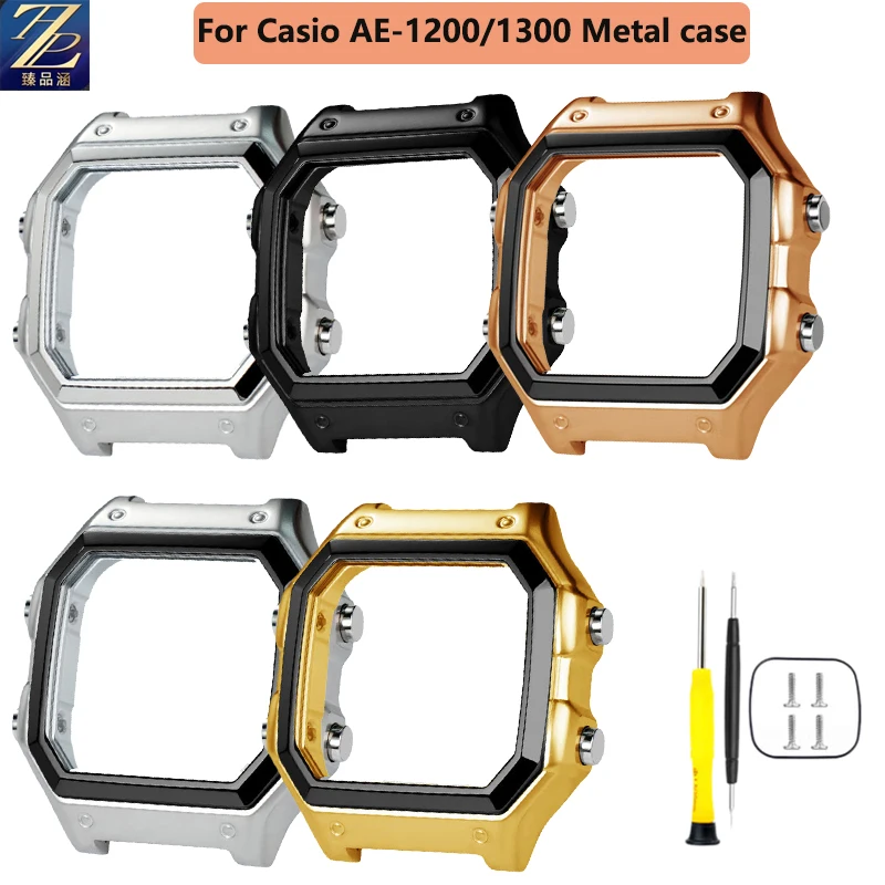 AE1200 Metal case mod kit For Casio 3299 AE-1200 AE-1300 bezel glass strap ring stainless steel Watch band Modified accessories