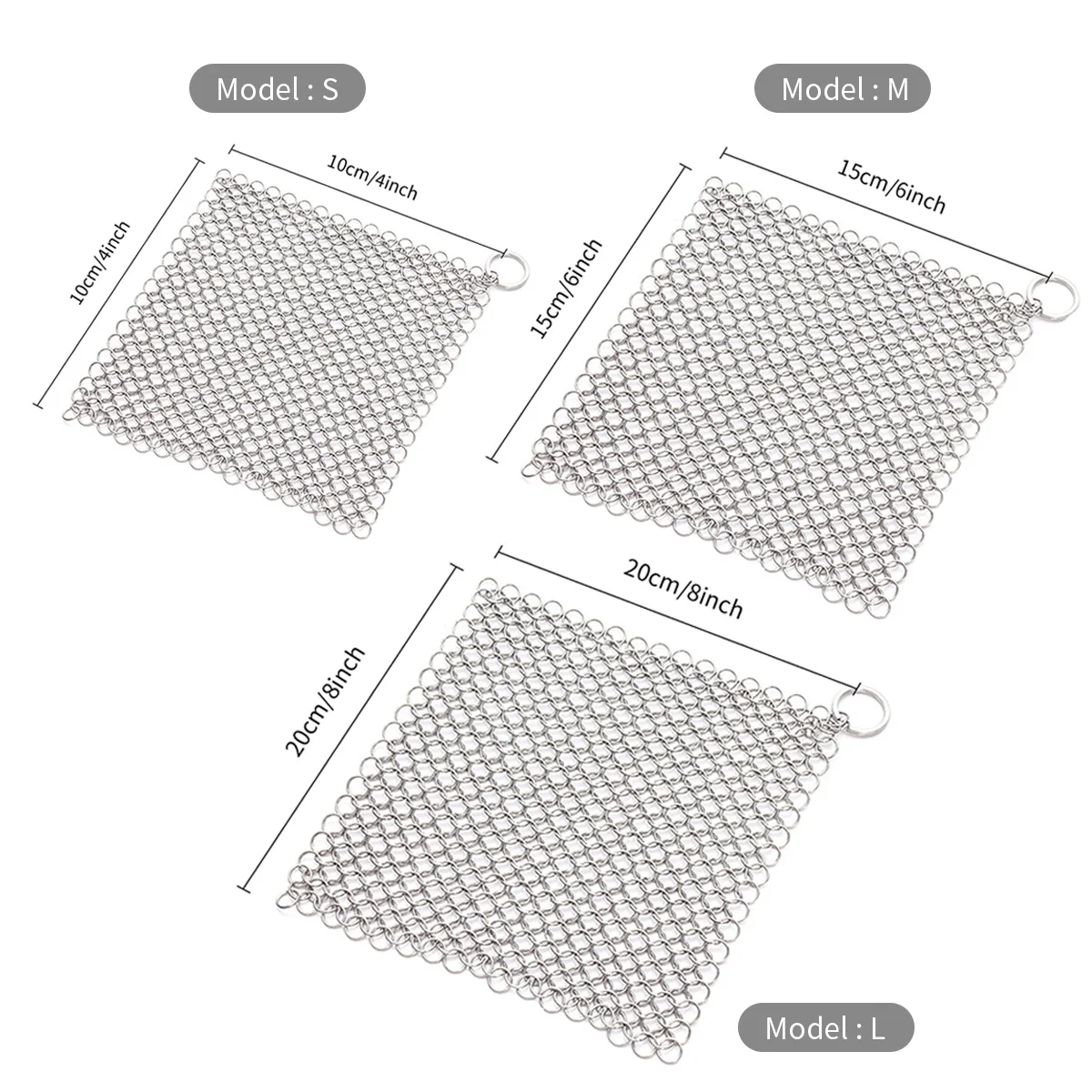 3 Size Kitchen Cleaning Stainless Steel Cleaner Scrubber Reusable Washing Net Rust Pot Remover Cleaning Tool for Home