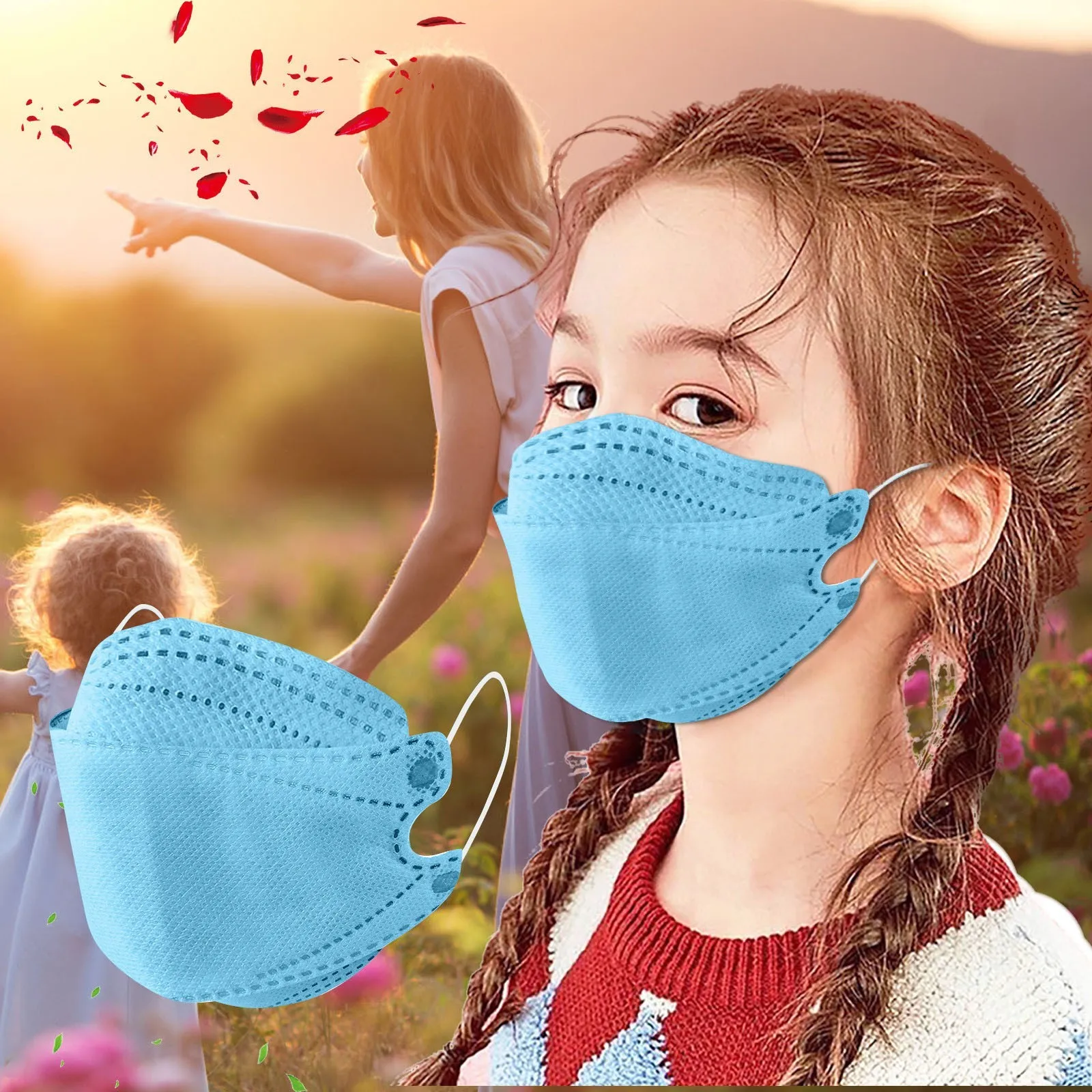 

Детская маска, комбинация смешанных цветов, 50 шт., маска в форме рыбы, хлопковая маска, многоцветная, повседневная защита, портативная и практичная