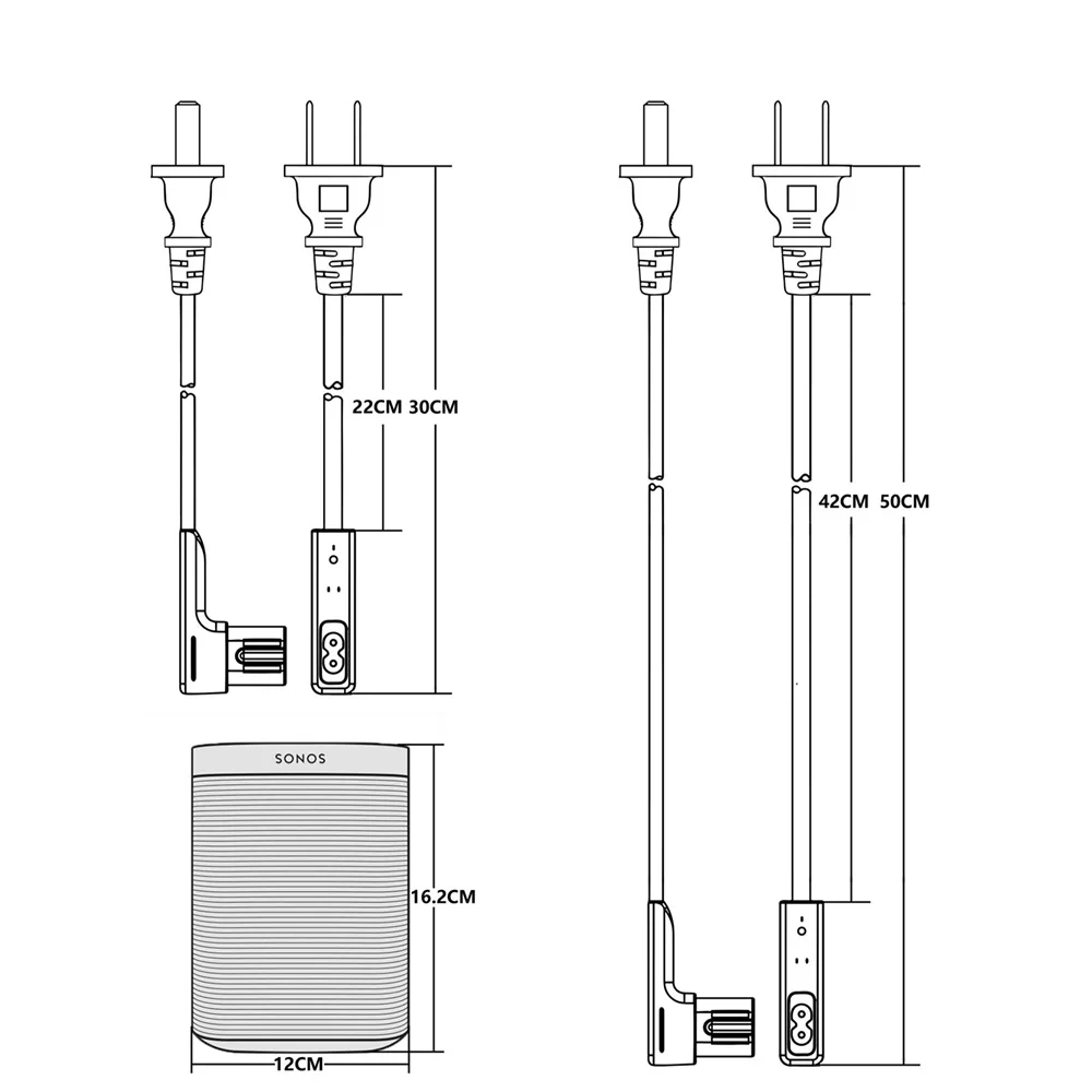 1 Uds Cable de alimentación para SONOS ONE /PLAY1/ONESL Cable accesorios de enchufe de alimentación