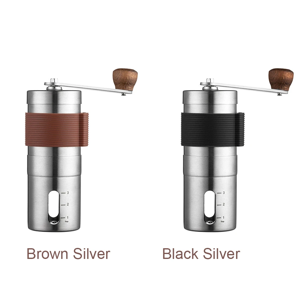 Stainless Steel Higher Hardness Manual Coffee Grinder Coffeeware With Ceramic Burrs Home Office Outdoor Hand Crank Travel