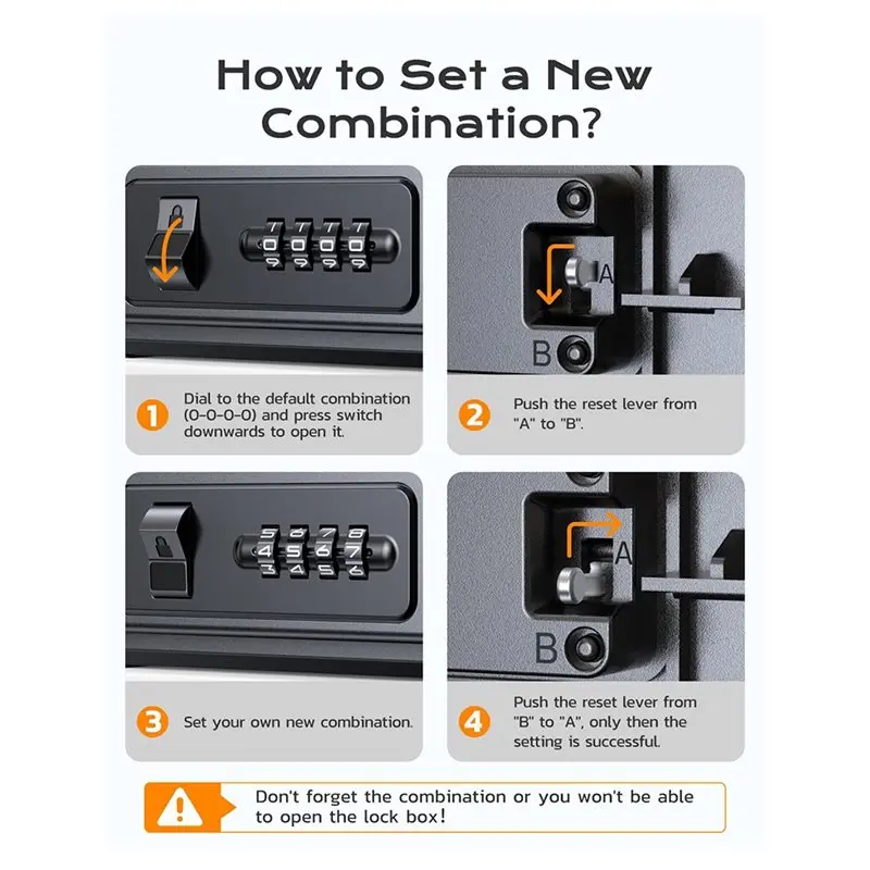 A99E-Travel Safe Lock Box Waterproof 4-Digit Combination Safe With Removable Steel Cable For Phone Outdoor Pool