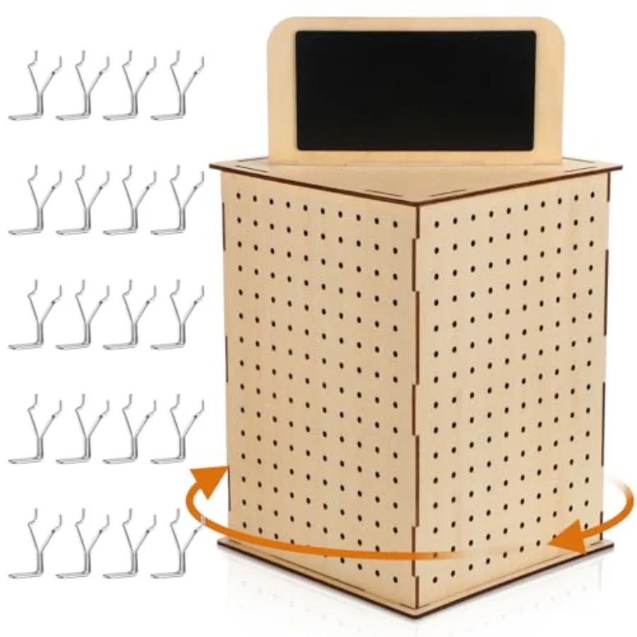 

Вращающаяся подставка-органайзер для украшений с крючками, 4-сторонняя, 11,8 x 15,8 дюймов, с доской для записей, для розничной торговли