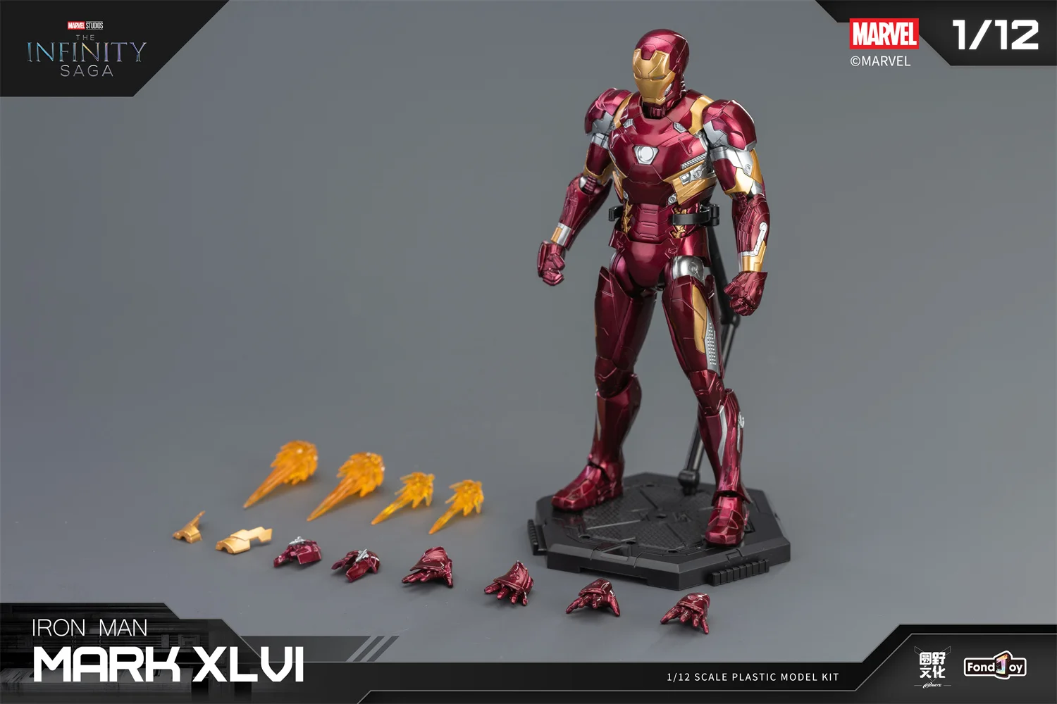 1/12 Original LED FondJoy Iron Man MK45 MK46 MK50 MK4 MK6 MK7 DIY Spielzeug Action Figure Tony Stark Sammlung Anime Modell Kinder Geschenke – Detail 24