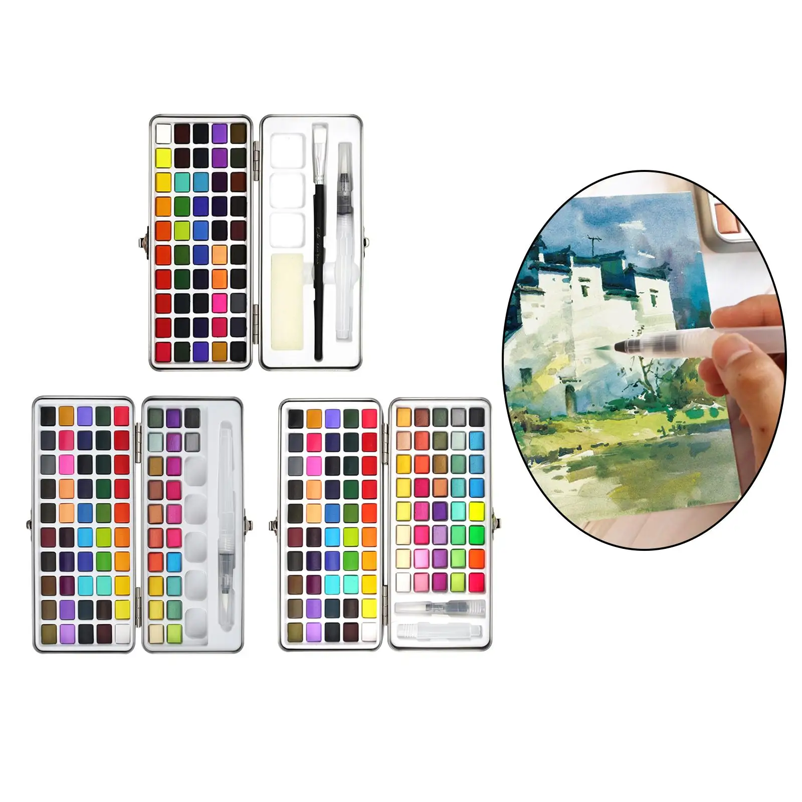 

Watercolor Paint Set, 50/72/90 Vivid Colors in Portable Box, Perfect Travel