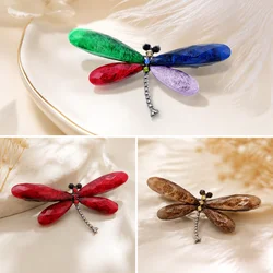 PD Colorful Crystal Dragonfly Brooch for Women Elegant Multicolor Insect Jewelry Pin Fashion Alloy Inlaid Rhinestone Brooch Gift