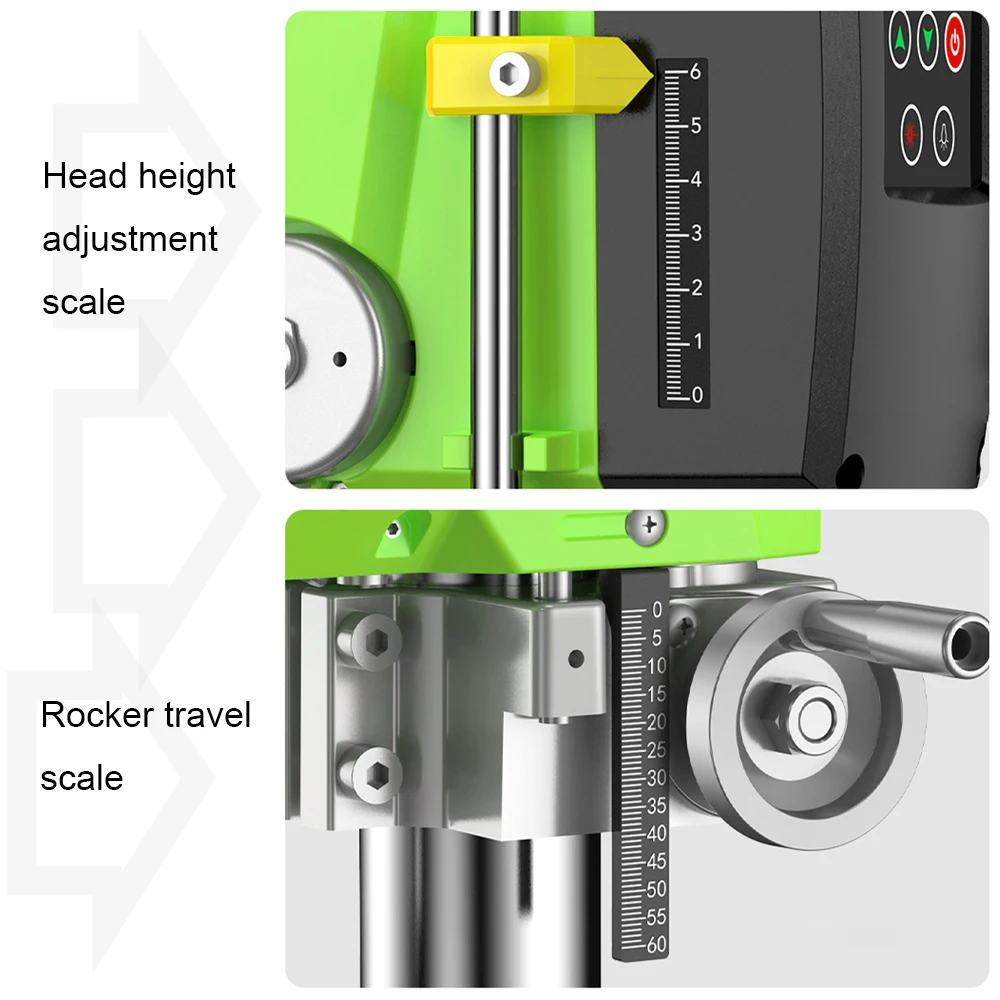 Allsome Benchtop Drill Press,Variable Speed drilling machine with Laser Alignment & Work Light BG-516809