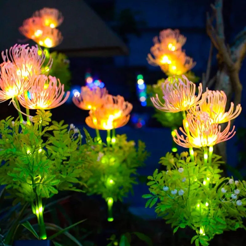 Solar Garden Lawn Lights Solar Flowers Lights with Glowing Flowers Stems Solar Outdoor LED Light for Garden Deck Yard Decor 612