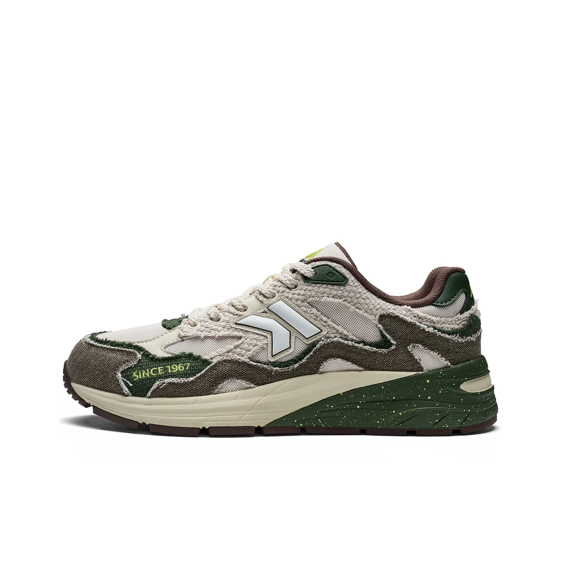 Kappa Cushioning Slip Resistant Abrasion Resistant Breathable Lightweight Rebound Running Shoes Unisex Green K0FY5MC12CA-0124