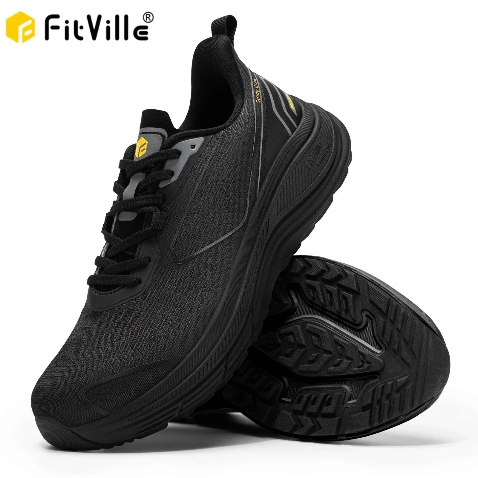 Fitville Walking Shoes for Men Wide Toe Box Sneakers Cushioned Tennis Running Shoe with Arch Support for Swollen Feet