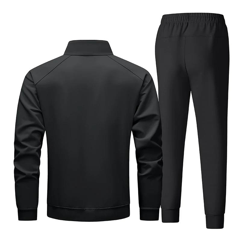 Men's Spring Autumn Track Suit 2 Piece Set Stand Collar Jacket with Pants Casual Sports Running Outfit Matching Athletic Wear view 4