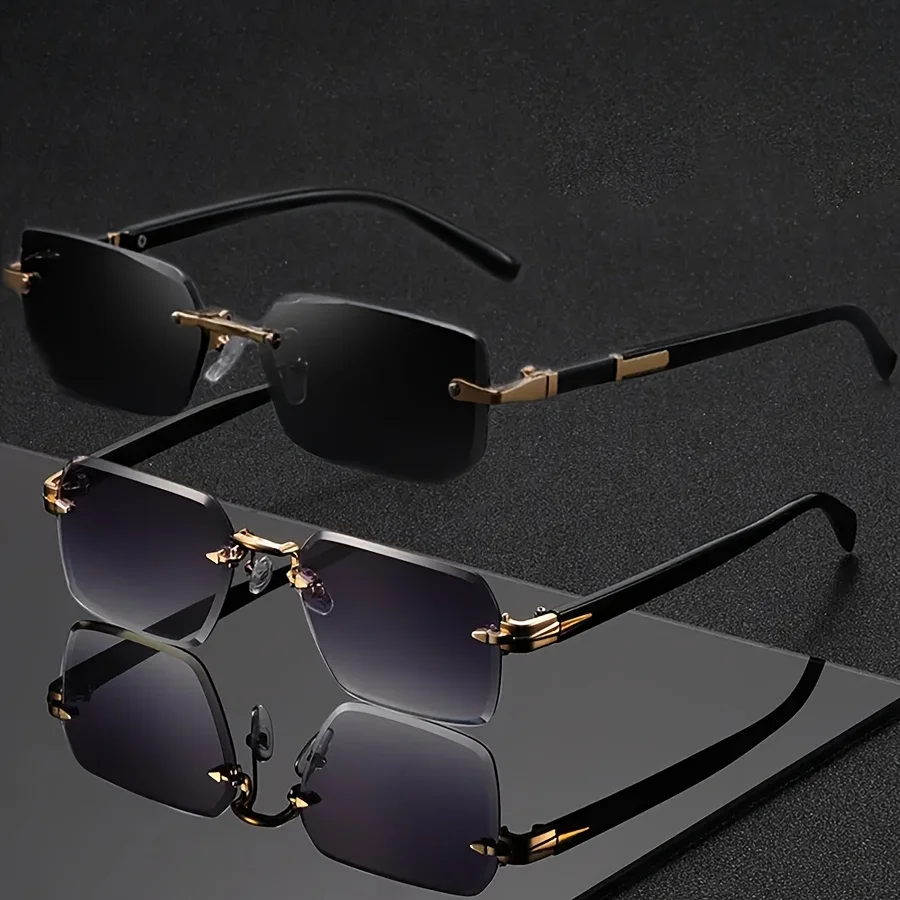 2 قطعة للجنسين متعدد الألوان عادية شخصية ريترو بدون شفة نظارات مربعة للحياة اليومية في الهواء الطلق عطلة الشاطئ الشارع التصوير الفوتوغرافي #2