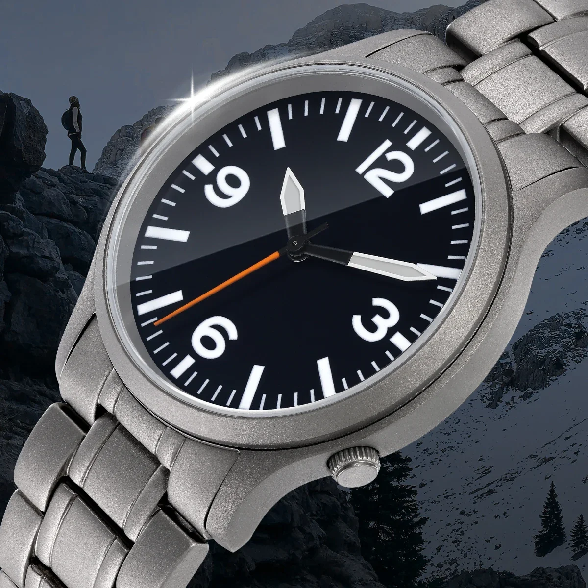 BERNY Full Titanium Watches for Men Super Luminous Sapphire Sports 