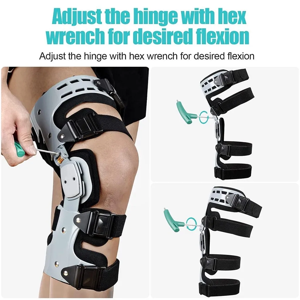 Unloader ROM Knee Brace Hinged Immobilizer for ACL MCL PCL Injury - Orthosis Stabilizer for Women and Men Adjustable Recovery