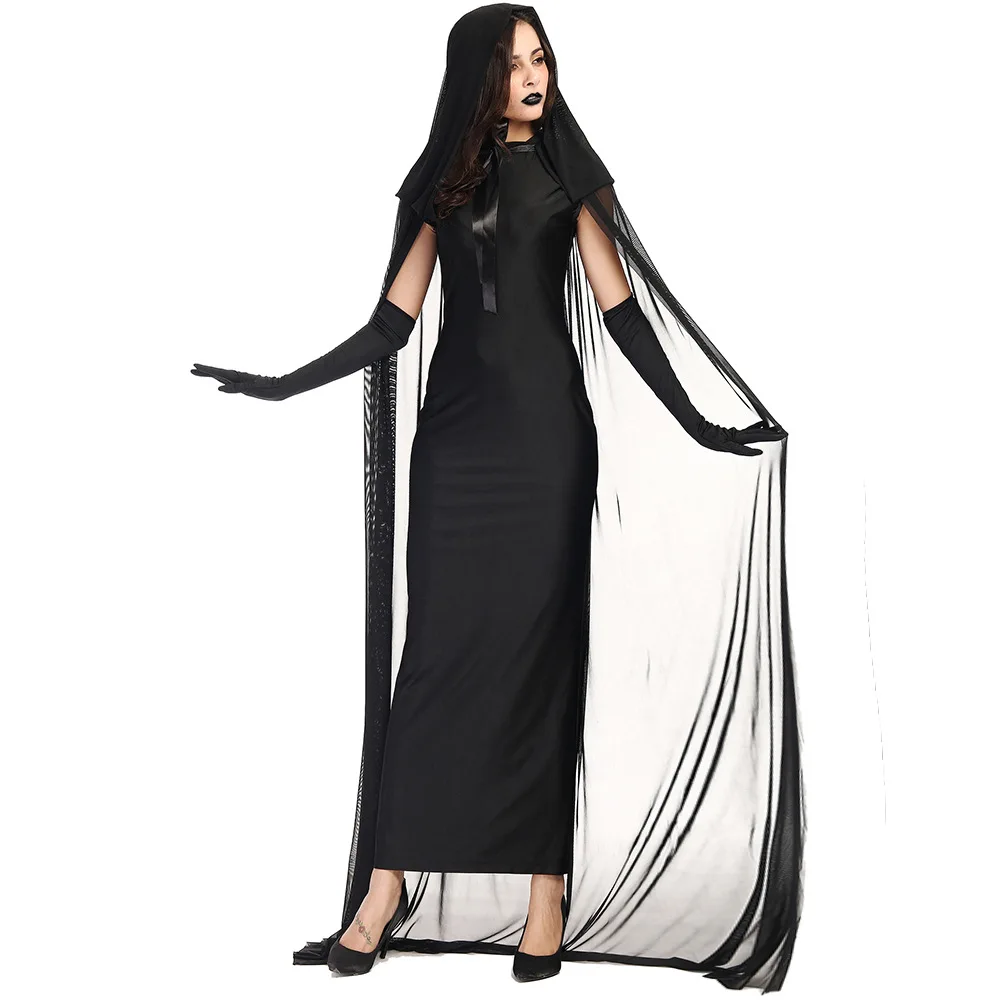 أزياء الهالوين k Rong Soul Night Ghost Witch Long Dr Role-plang ملابس أداء تنورة طويلة للسيدات #2
