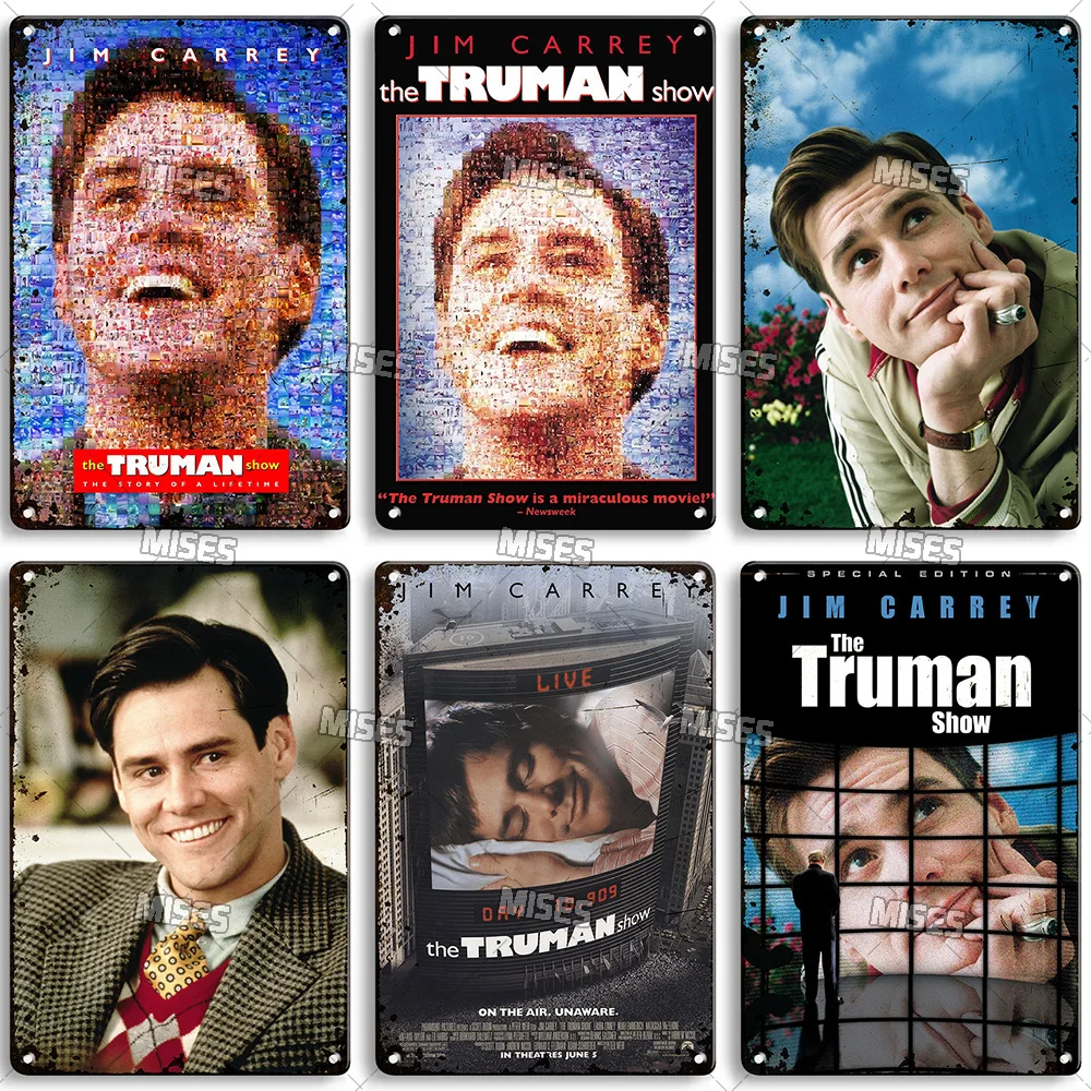 MISES American Movie The Truman Show Metal Plaque Old Metal Tin Sign Cafe Kitchen Metal Poster Bar Metal Plate Industrial Decor