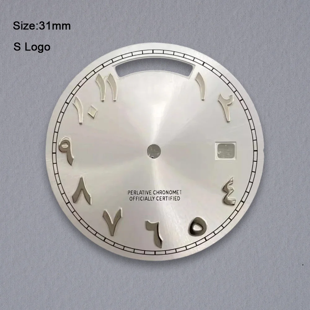 عالية الجودة 31 مللي متر S شعار الطلب اليوم والتاريخ الأرقام العربية أشعة الشمس الهاتفي صالح 8285 ساعة يد تعمل بالحركة تعديل الملحقات