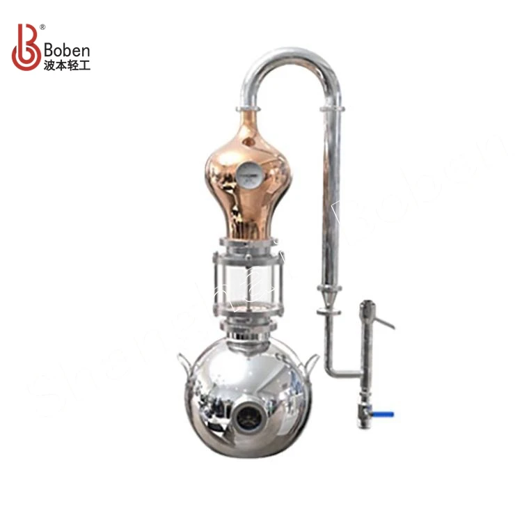 

Copper Distiller Whisky Distilling Equipment Home Distill Rose Essential Oil Still