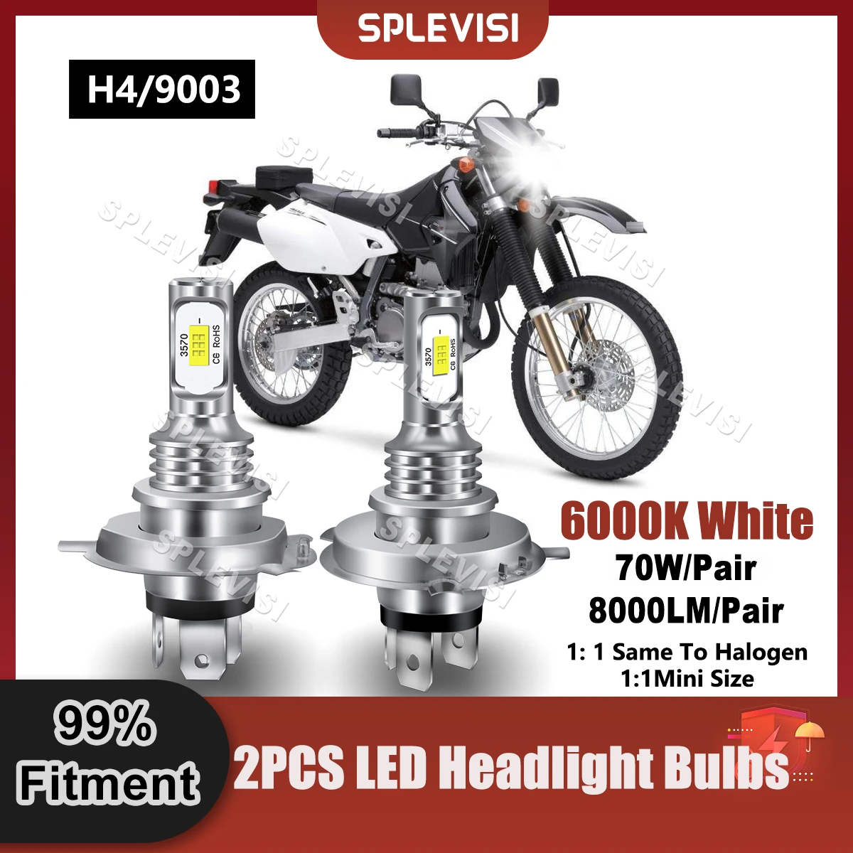 Plug And Play LED Headlight H4/9003 Bulbs 8000LM 70W Replace For Suzuki GS1000E 1980 For GS1100E 1980 1981 1982 1983 Moto Light