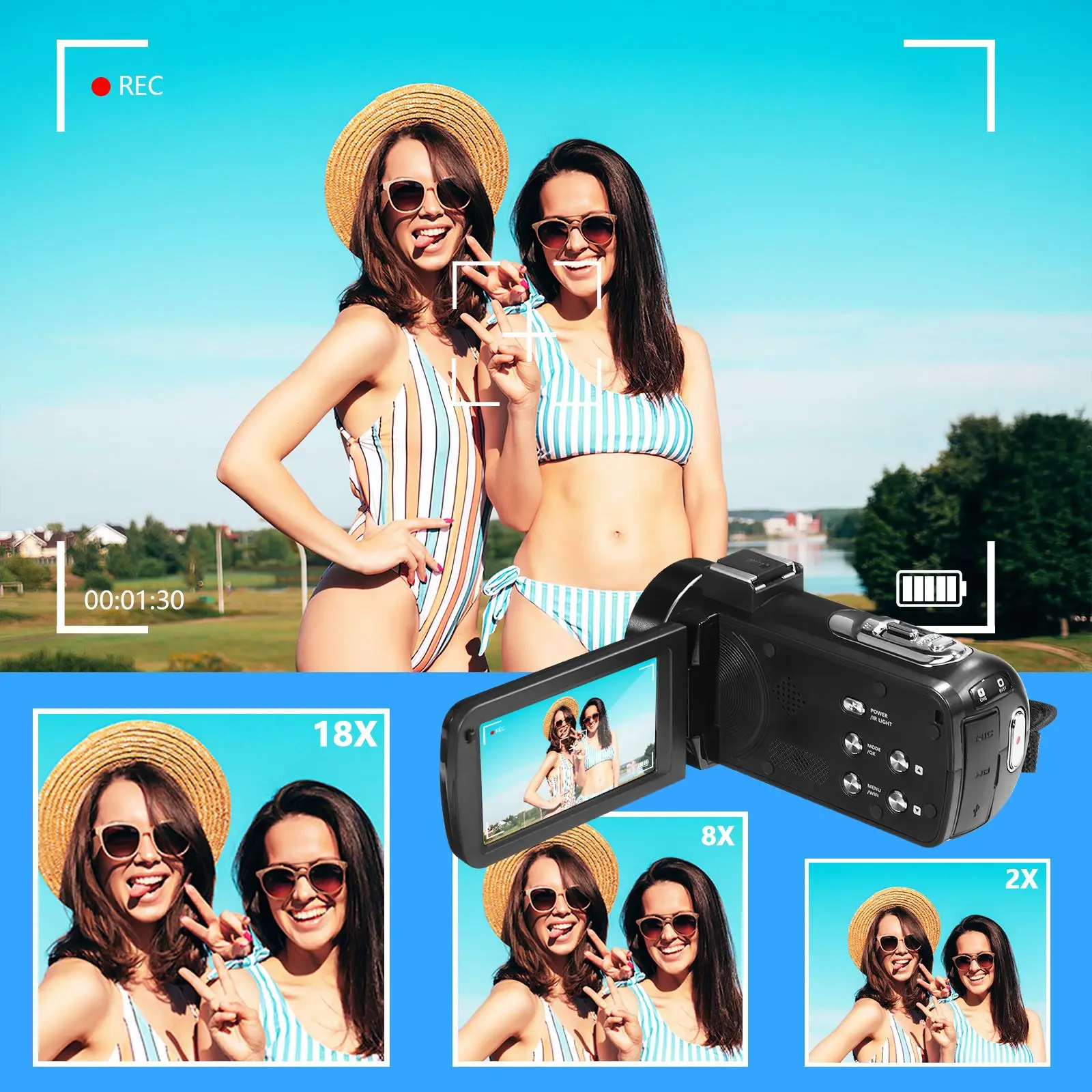 Video High Definition Digital Video Touchscreen Digital für Vlogging Filmen 4-Zoll-Digital