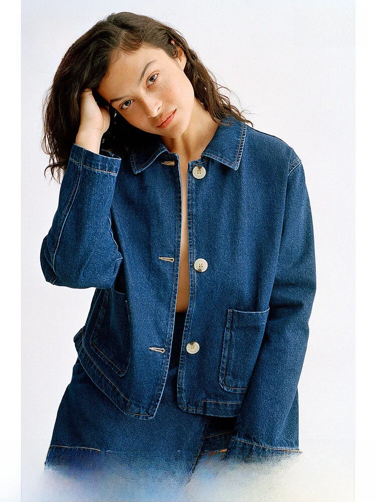 

H&M Women's Spring Plaid Cloth Jacket with Collar 1273201 Short Outerwear Elegant Fashionable Ladies' Coat