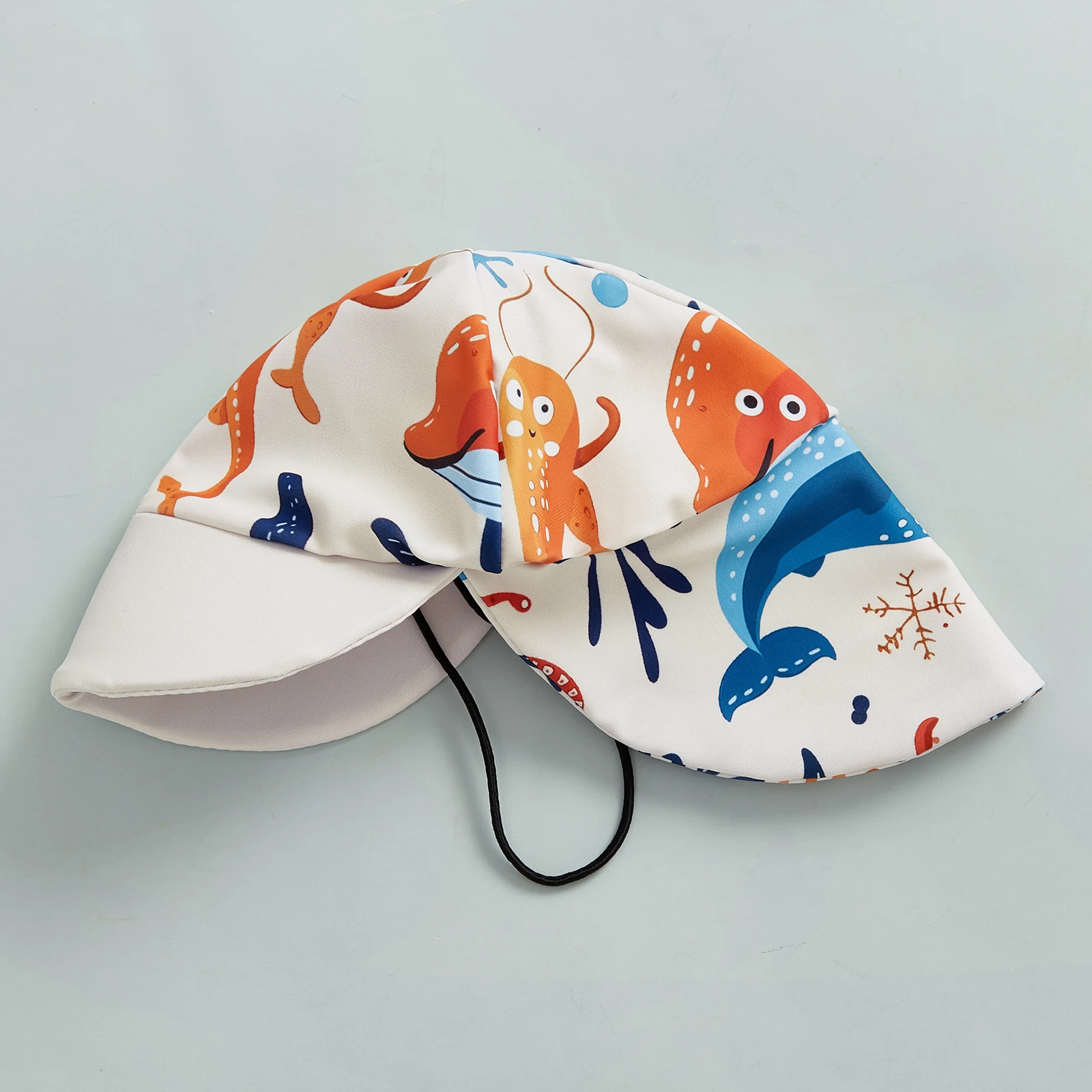 0-6Y Kids Boy Rash Guard Swimsuit Shark Print Long Sleeve Half Zip-up Bathing Suit with Sun Hat 2 Pcs Swimwear Set