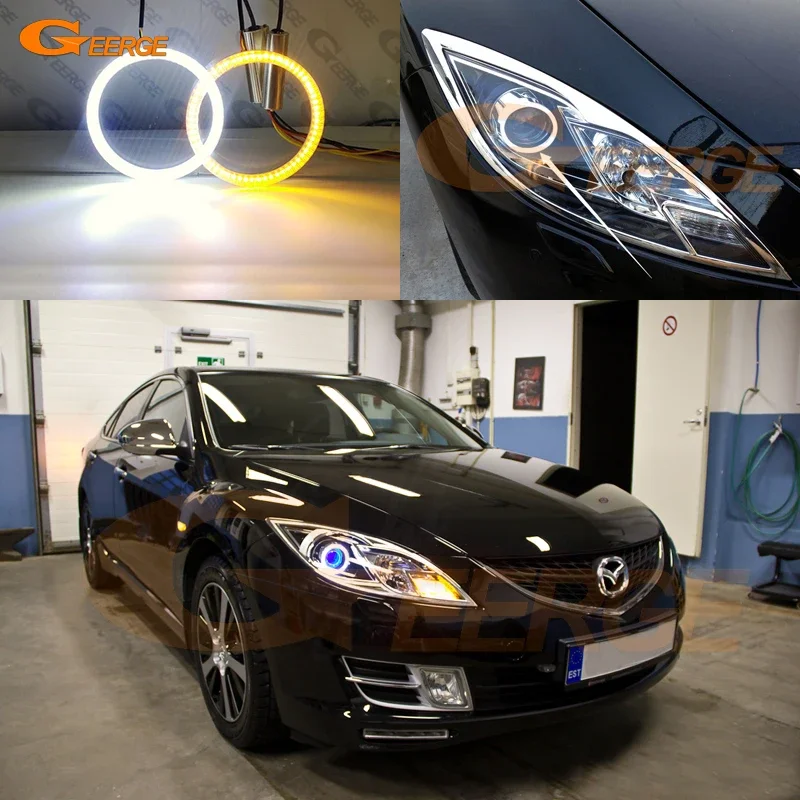 

For Mazda 6 Mazda6 Atenza GH MK2 2008 2009 2010 - 2012 Ultra Bright A/W Switchback DRL Turn Signal Led Angel Eyes Kit Halo Rings