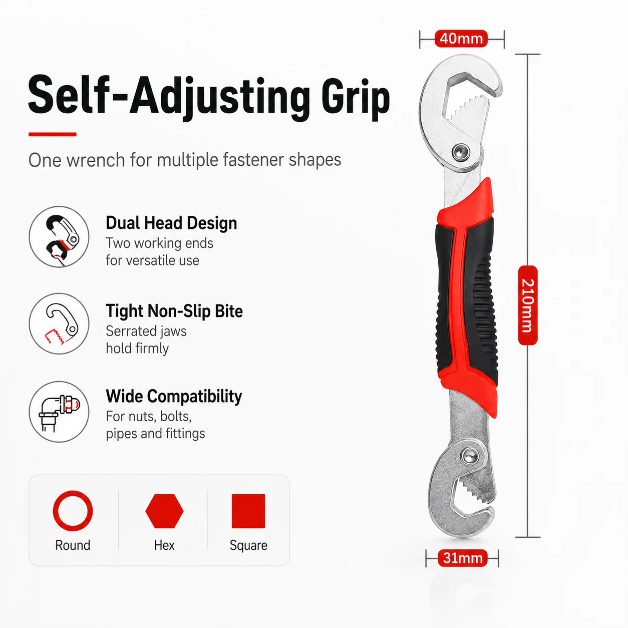PINMOAP 1PC Adjustable Wrench Double End Open Spanner Multi Size Repair Tool For Bicycle Auto Plumbing Home Maintenance Kit Set