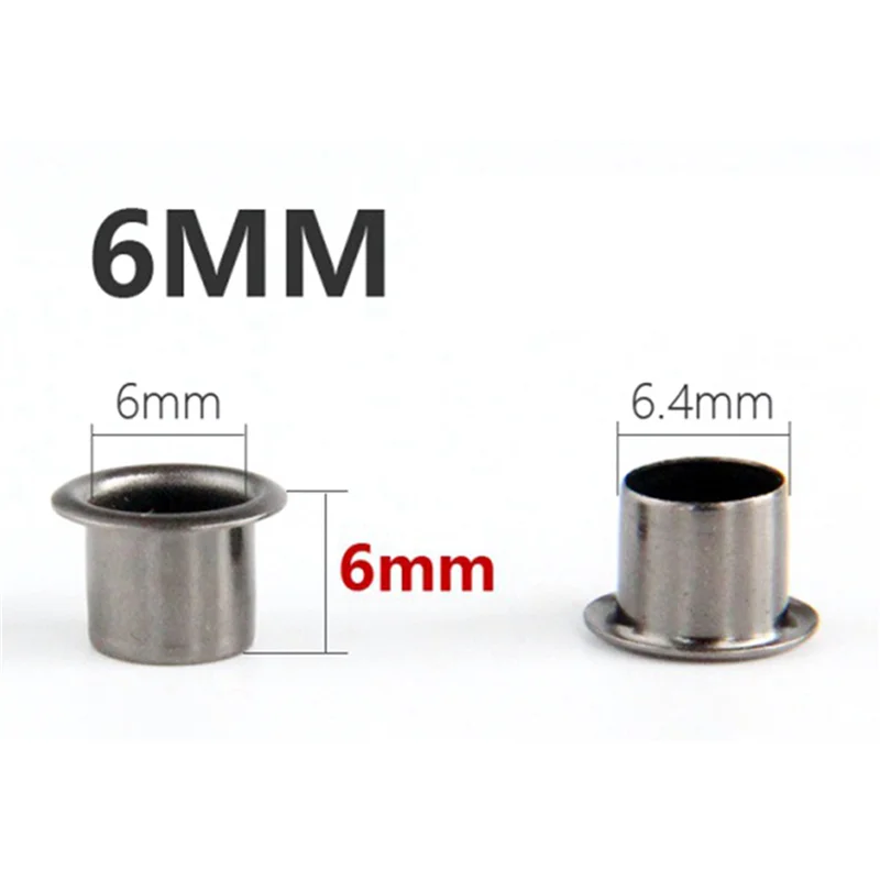 Hot Sale-500 قطعة الثقوب DIY كيديكس غمد 6 مللي متر برشام أداة اليد أجزاء العيينة ثقب أداة تخريم عدة #6