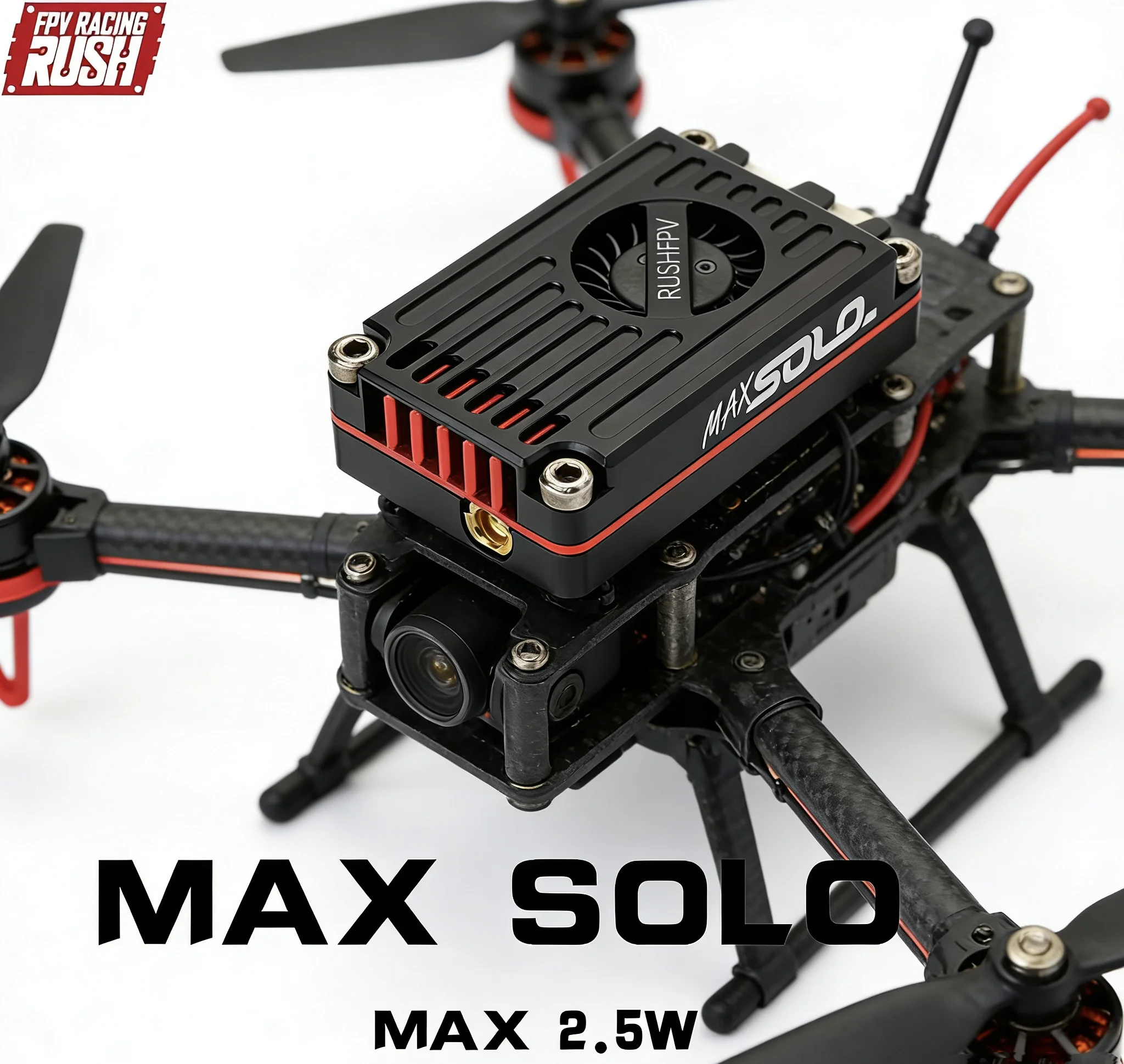 RUSHFPV Rush TANK MAX SOLO 5.8GHz 2.5W High Power 48CH VTX Video Transmitter with CNC shell for RC FPV Drone Aircraft
