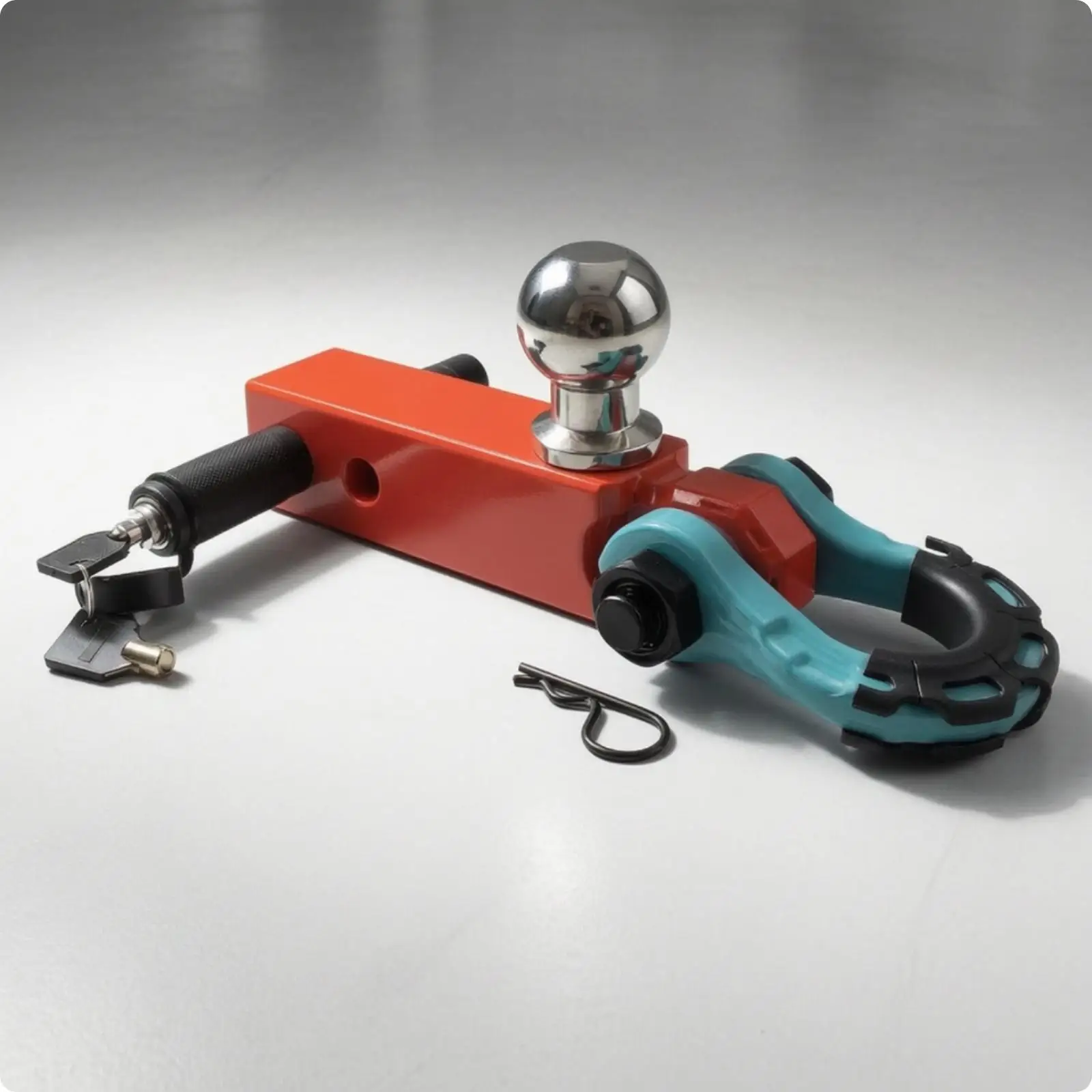 Vehicle Trailer Hitch Recovery Shackle Adapter 304 Stainless 50 Mm Ball 6061 Aluminum for Road and Trail
