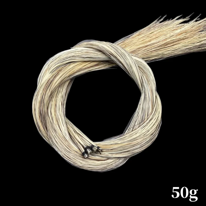 50g AAA Siberian/Mongolia natural HorseHair,Violin/Viola Bow Hair Horsehair White,Black,Brown,Gray80-85cm