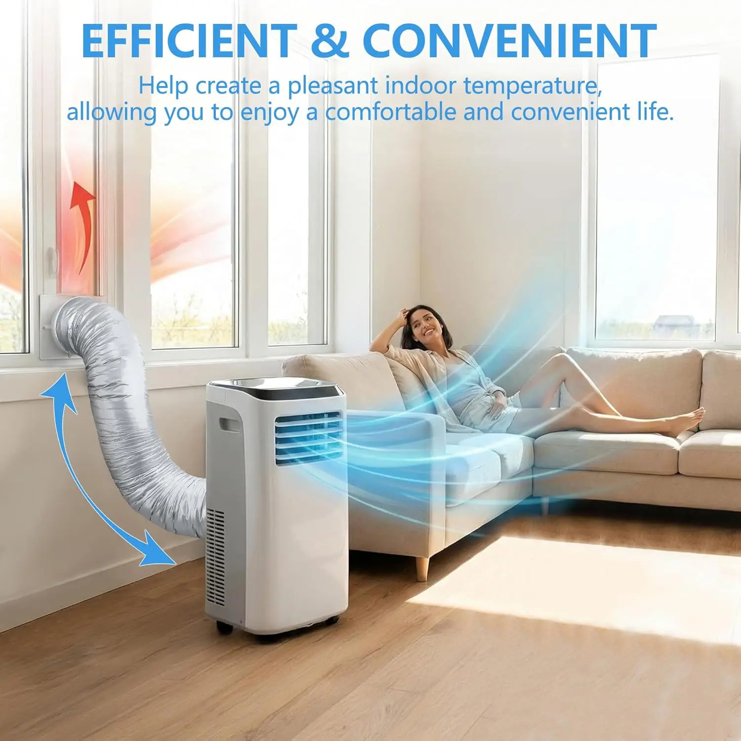 Portable AC Hose Insulation Sleeve, Portable Air Conditioner Hose Insulated Cover Wrap for 5