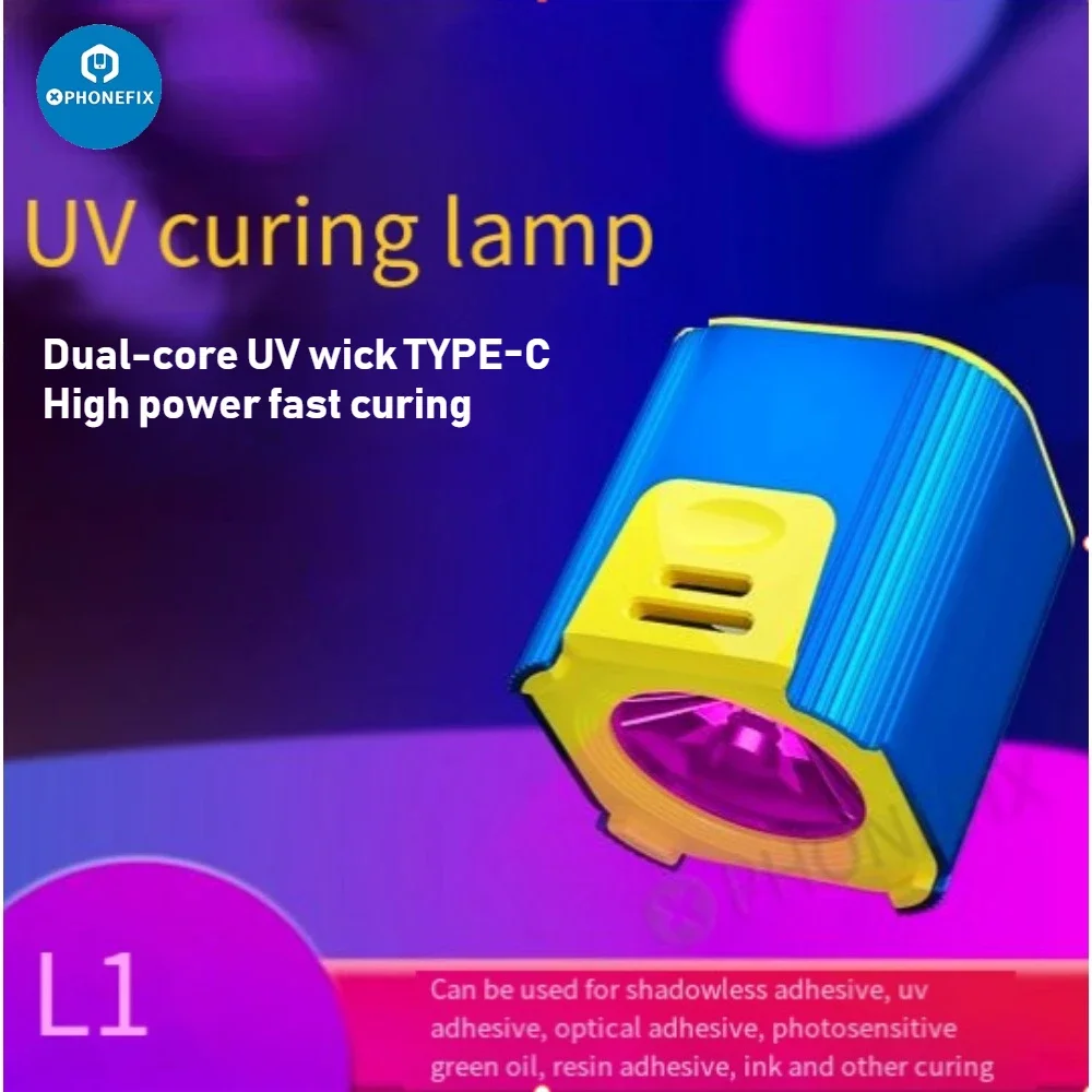 Mechanic L1 Pro Lampa utwardzająca UV Dwurdzeniowy latarka UV 7W Klej optyczny OCA o dużej mocy Szybkie utwardzanie światła do naprawy płyty głównej telefonu