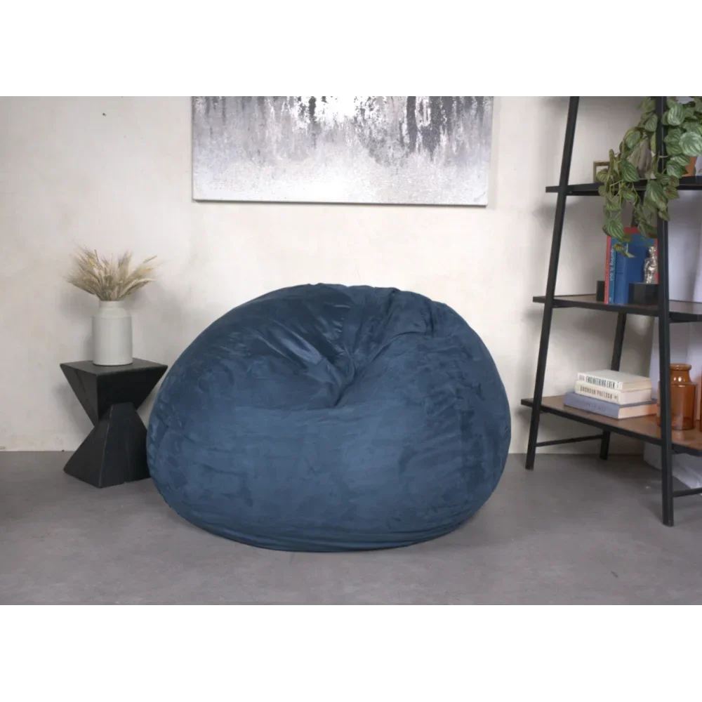 5-Foot Comfortable High-Density Shredded Foam Bean Bag Chair Removable Microsuede Cover Ideal Reading and Bedroom