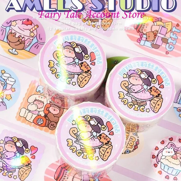 

Amaryllis New Irregular Handbook Tape Sticker Sealing Sticker Creative Cute Circular Cartoon Decoration