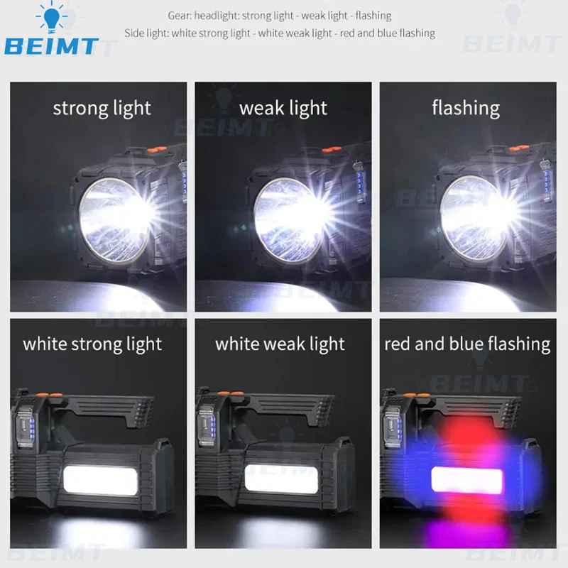 โคมไฟมือพลังงานสูง USB ชาร์จไฟได้, ไฟฉาย LED ชาร์จไฟได้ไฟฉายฉุกเฉินกลางแจ้งตั้งแคมป์