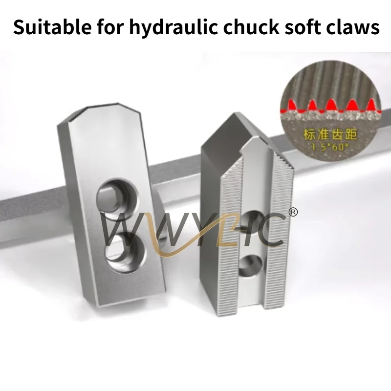 

Suitable for Aluminum Hydraulic Chuck, 3-Jaw Aluminum Alloy Hydraulic Soft Jaws 6" 8" 10" For Lathe