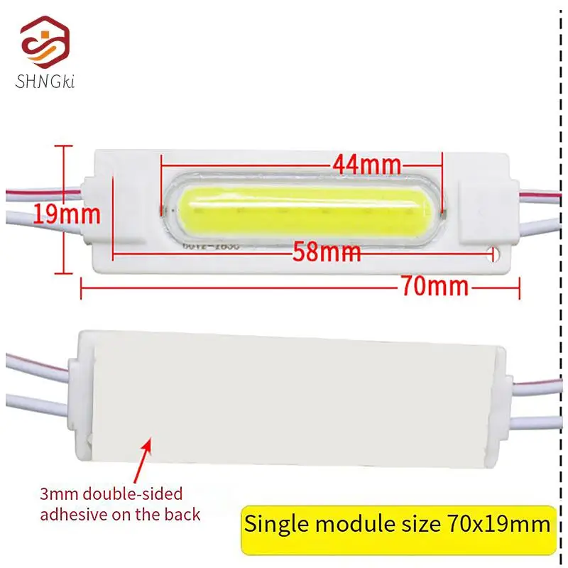 Módulo LED COB de 10 piezas y 12V de CC, indicador de luz lateral de camión, superbrillante, para autobús, camión, remolque, lámpara de advertencia,