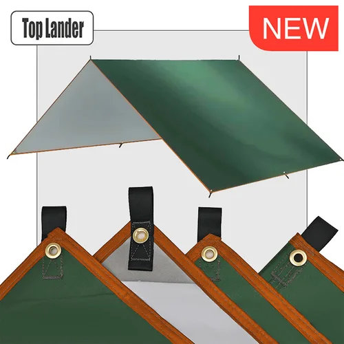 Tienda Tarp Impermeable Ultraligera para Camping 5x3m 4x3m 3x3m 4x4m Sombra de Playa Marquesina de Jardín Refugio Solar para Excursión Picnic