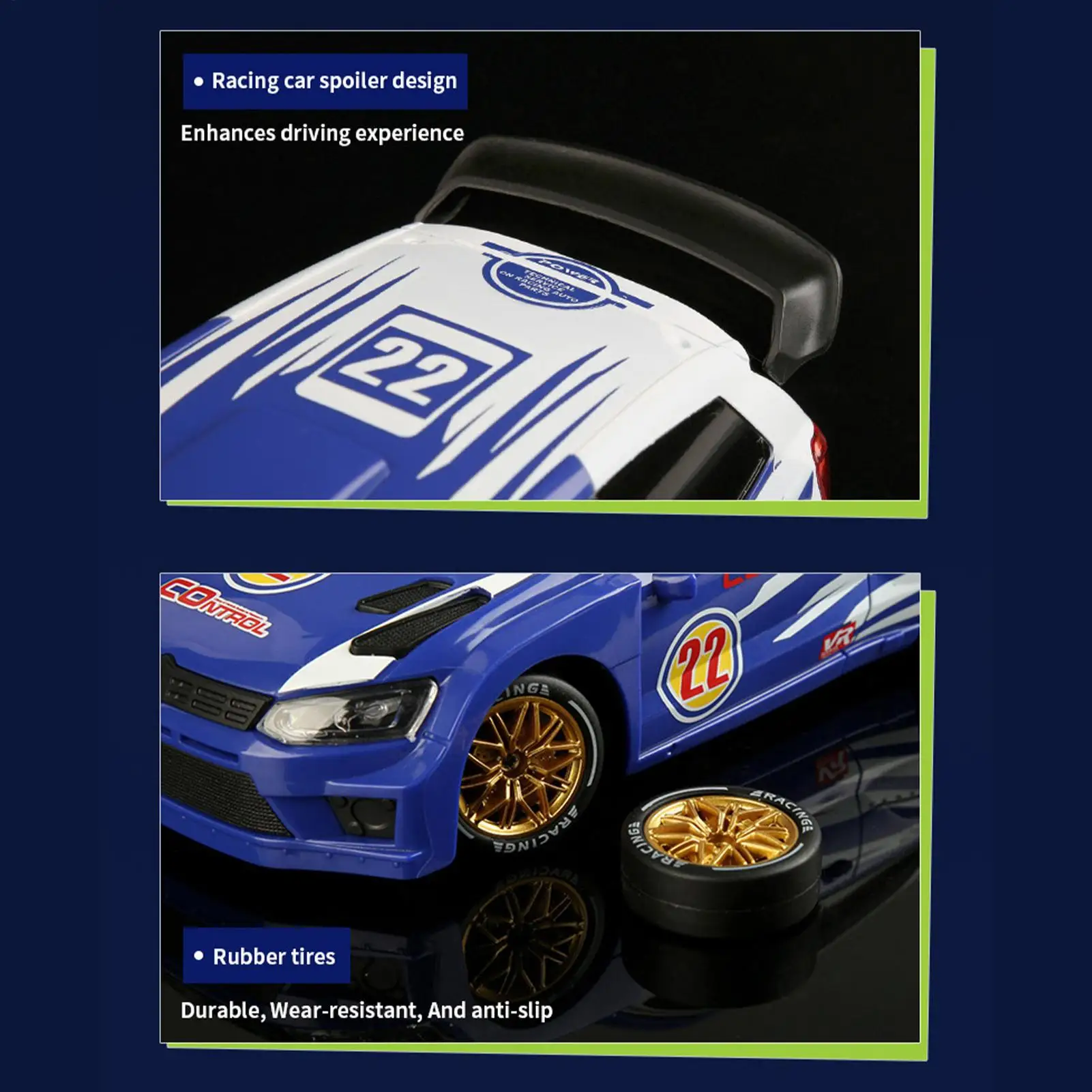 Drifting RC Vehicle Four-Wheel LED Light RC Drifting Race Car Kids Toy for Boys Teens Preschoolers Collectors Backyard