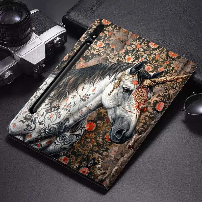 حافظة كمبيوتر لوحي بتصميم حصان ريترو لهاتف سامسونج جالاكسي تاب S7 S8 S9 S10 FE Plus Lite 11 12.4 13.1 بوصة